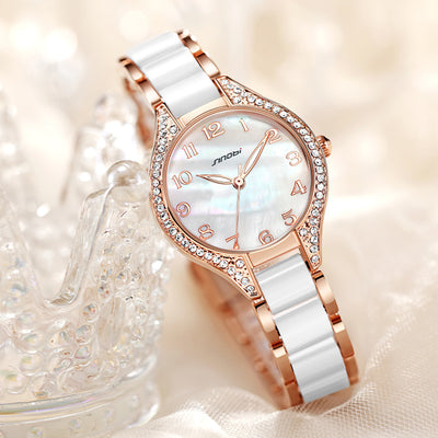 Diamond Steel Strap Quartz Women Watch Waterproof Style