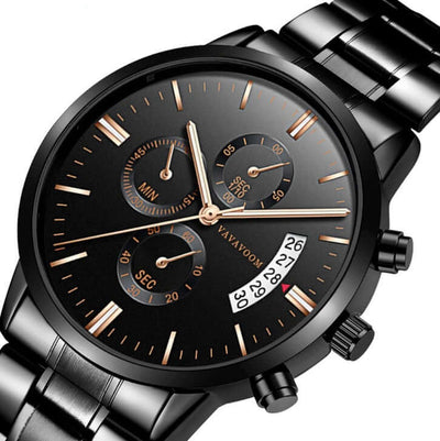 Stainless Steel Mens Watches Business & Waterproof Quartz