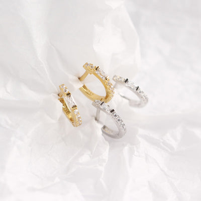 Baguette Diamond Earrings Elegant Womens Jewelry