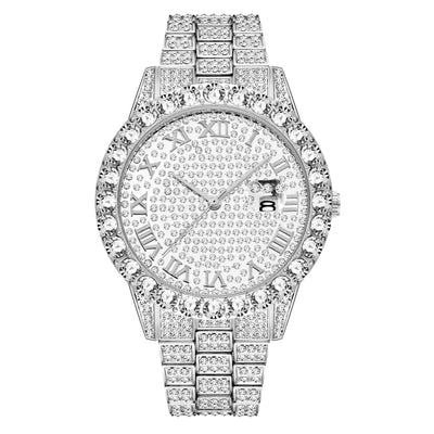 Diamond Quartz Mens Watch Waterproof Luxury