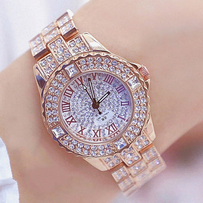 Full Diamond Ladies Quartz Watch Luxury Womens Timepiece