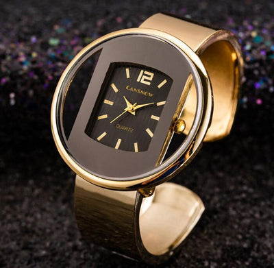 Luxury Womens Bracelet Watch Gold Silver Dial Quartz