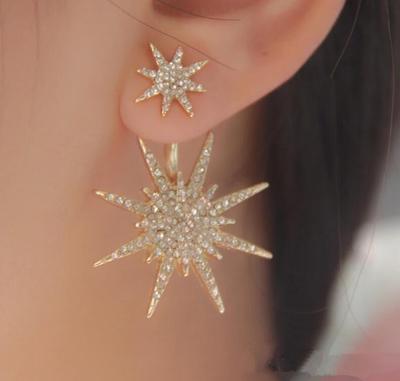 Star Stud Earrings Elegant Sparkling Jewelry