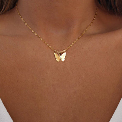 Star Butterfly Necklace Sequined Clavicle Chain