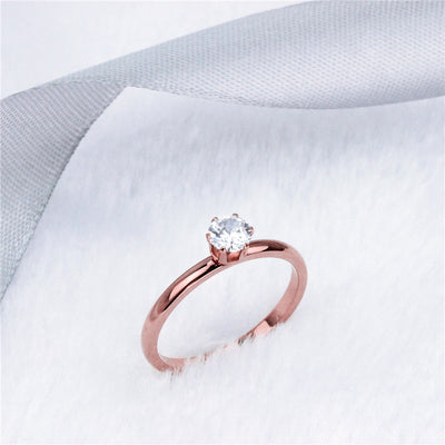 Arrow Solitaire Diamond Ring Titanium Steel Design