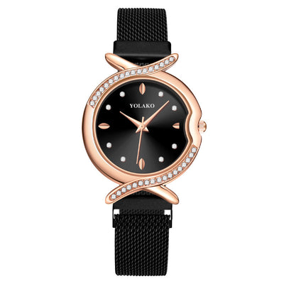 Diamond Womens Quartz Watch Elegant Ladies Timepiece