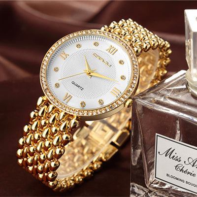 Diamond Ladies Quartz Watch Elegant Womens Timepiece
