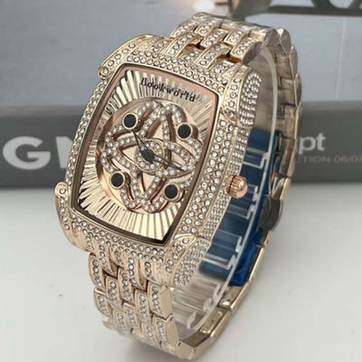 Diamond Bracelet Womens Watch Elegant Quartz Timepiece